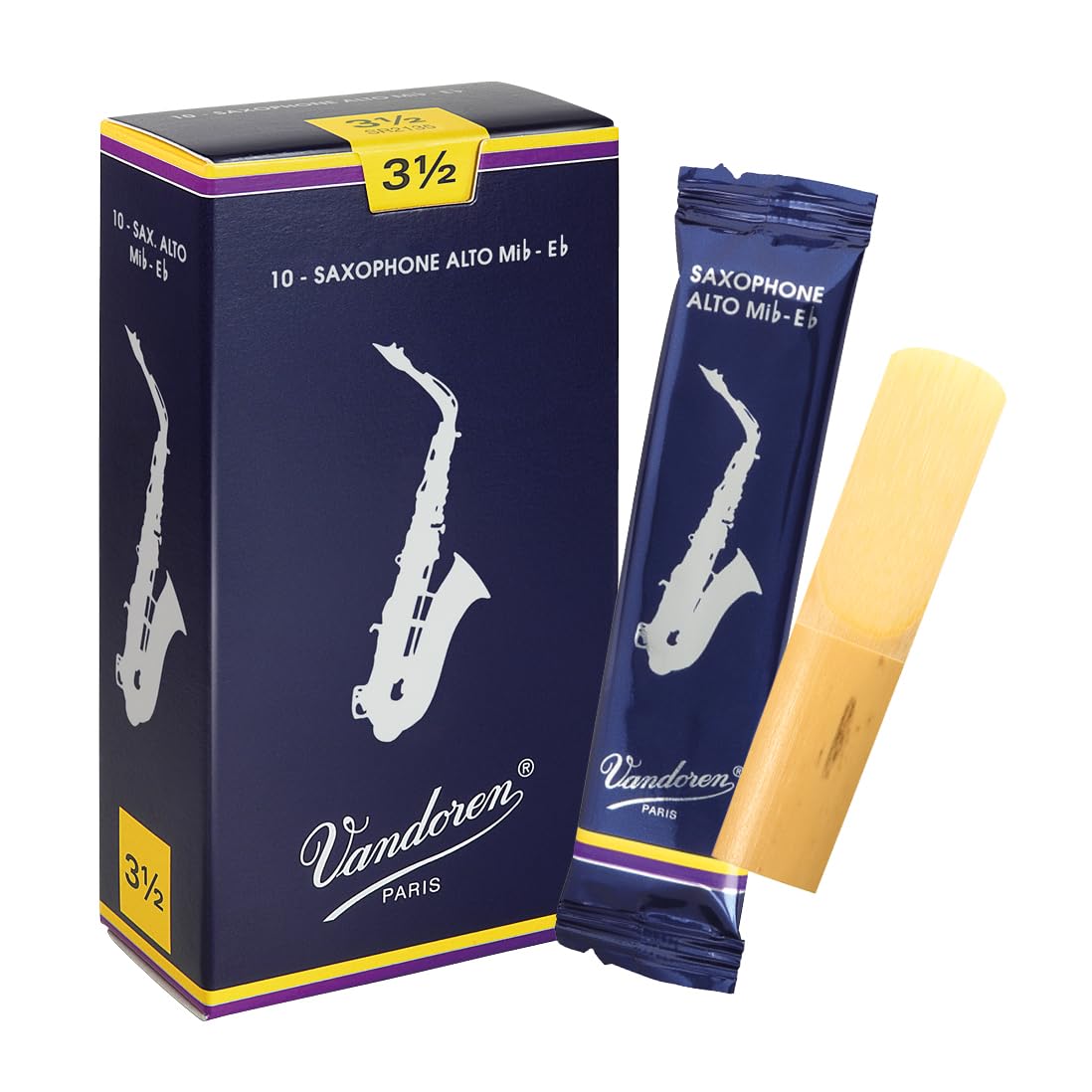 Vandoren SR2135 Alto Sax Traditional Reeds Strength 3.5; Box of 10