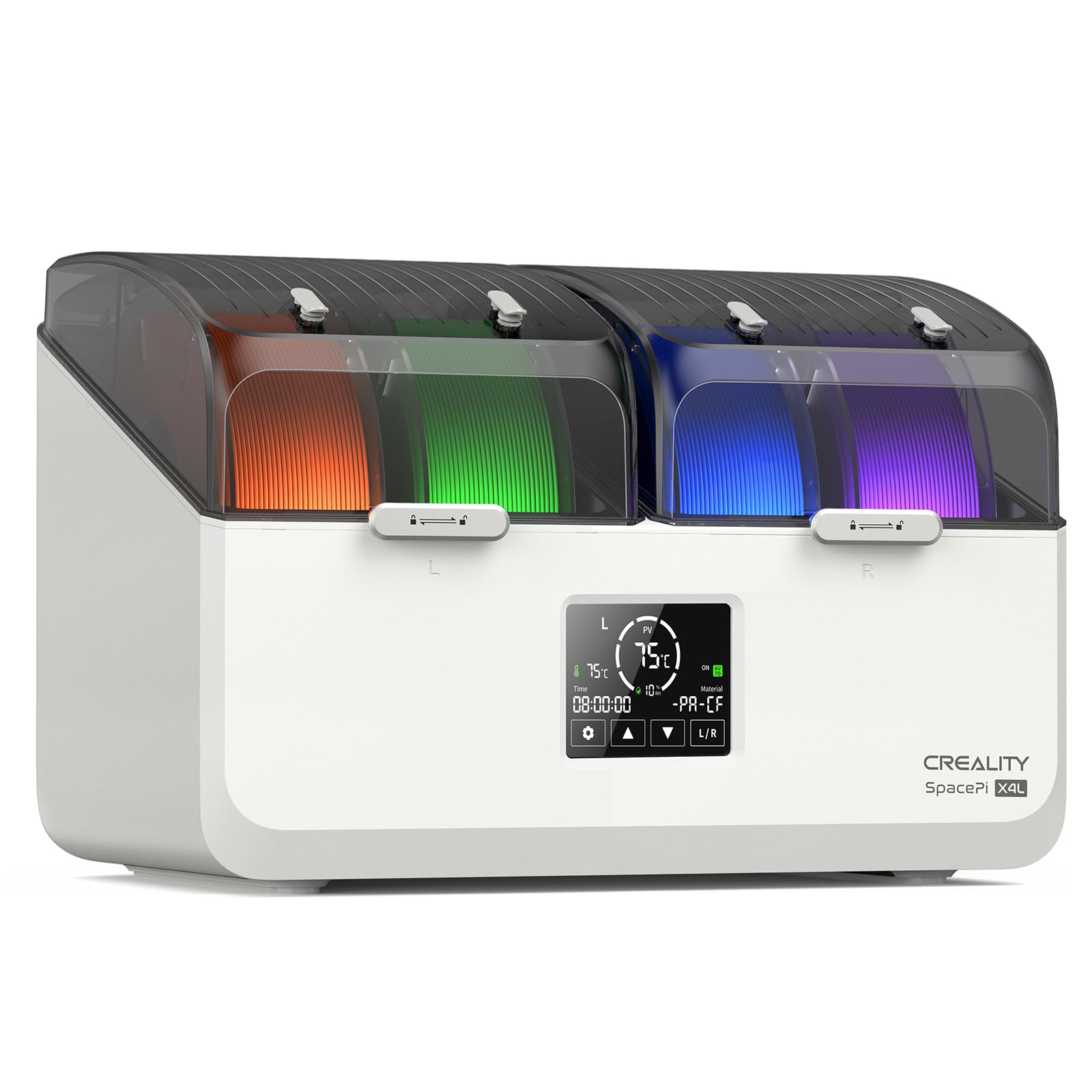 Official Creality Space Pi X4 Lite Filament Dryer, 4 Spools Filament Dry Box with Dual-Chamber Heated Storage, Max 75? Temeratur
