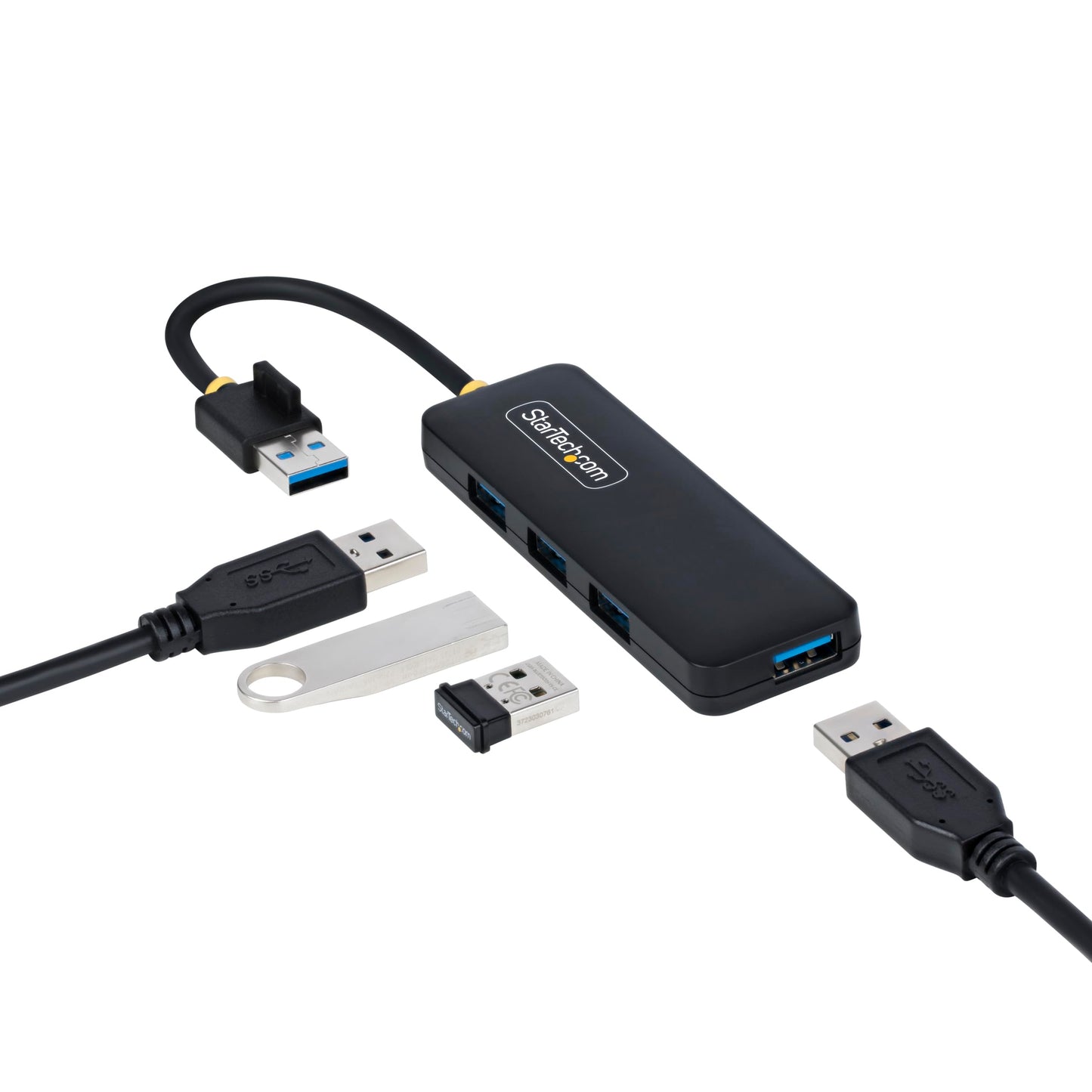 StarTech.com 4-Port USB-A Hub, USB 3.0 (5Gbps) Data Transfer, Bus Powered, Travel Mini Hub, Portable Multi-Port USB Splitter, Wi