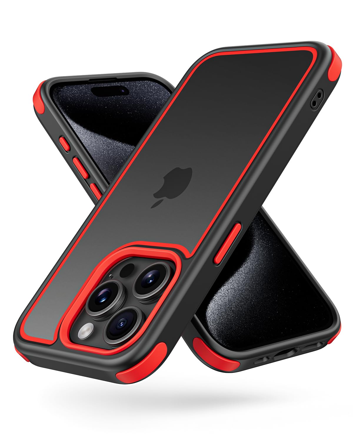 Mobnano Compatible with iPhone 15 Pro Max Case, with Multicolor Protective Shockproof Bumpers, Crystal Clear Back Not Yellowing