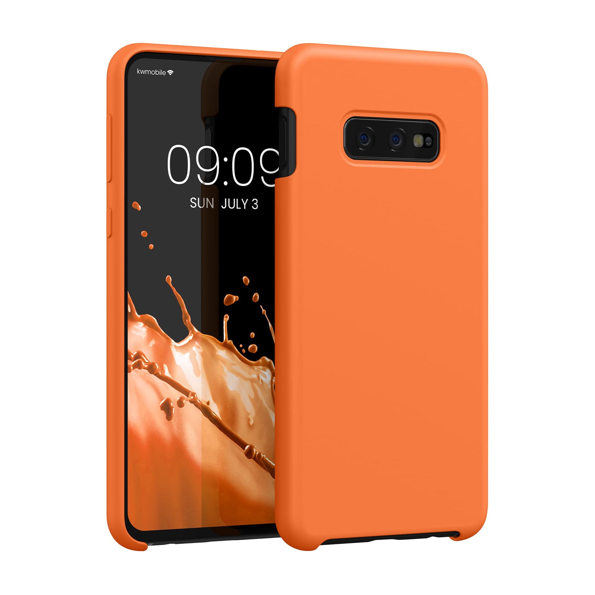 kwmobile Case Compatible with Samsung Galaxy S10e Case - TPU Silicone Phone Cover with Soft Finish - Fruity Orange
