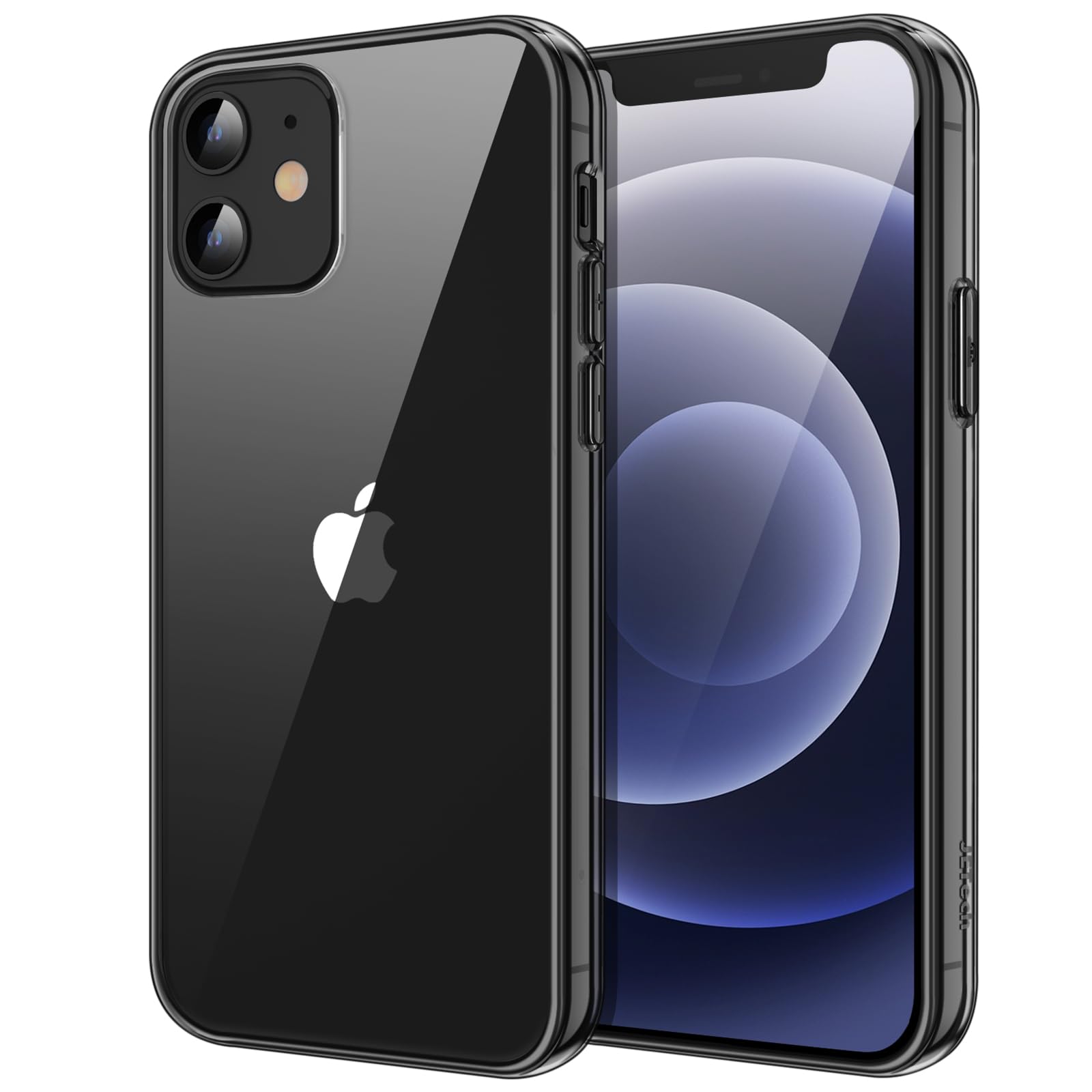 JETech Case for iPhone 12/12 Pro 6.1-Inch, Non-Yellowing Shockproof Phone Bumper Cover, Anti-Scratch Clear Back (Black)