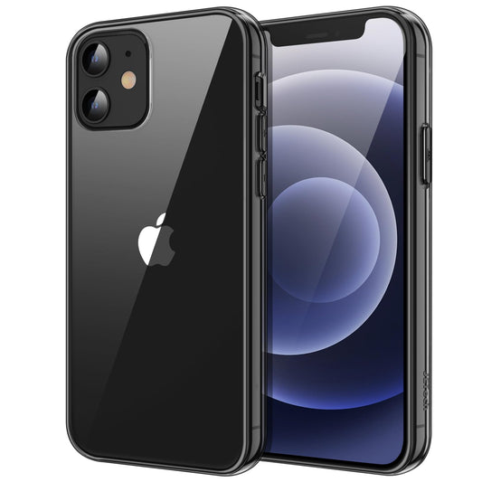 JETech Case for iPhone 12/12 Pro 6.1-Inch, Non-Yellowing Shockproof Phone Bumper Cover, Anti-Scratch Clear Back (Black)