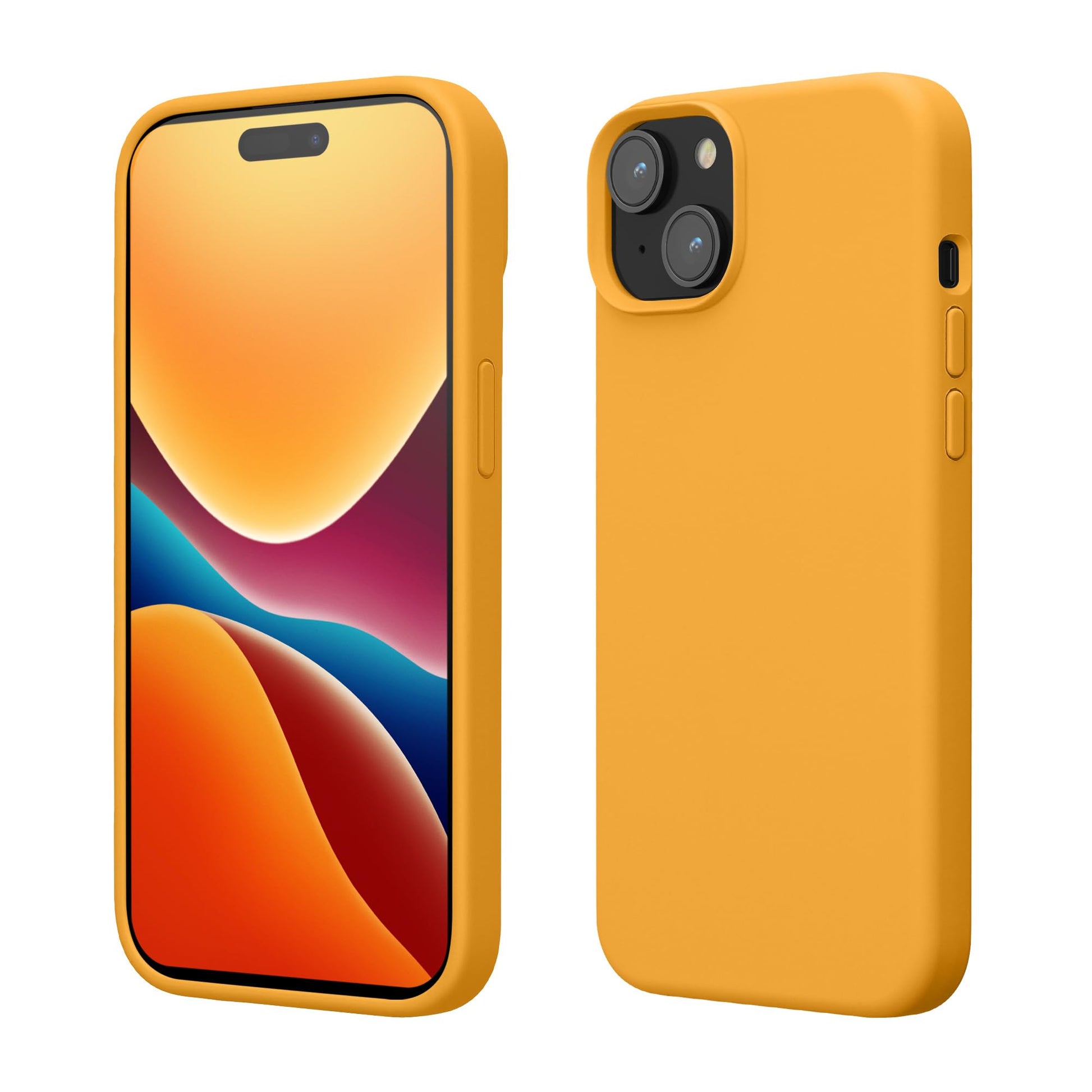 kwmobile Case Compatible with iPhone 15 Case - Slim Soft TPU Silicone Cover - Mango