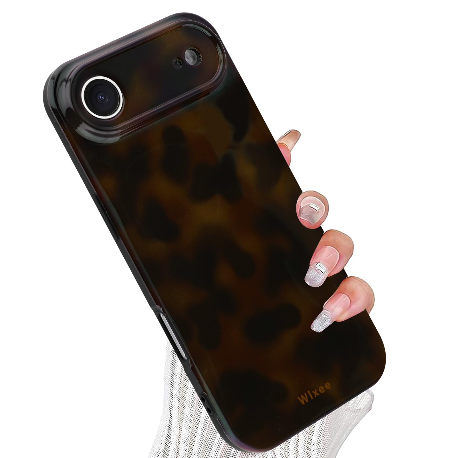 Wlxee Case for iPhone Air, Stylish Leopard Tortoise Amber Design Slim & Shockproof Translucent Matte Brown Cover with Deep Torto