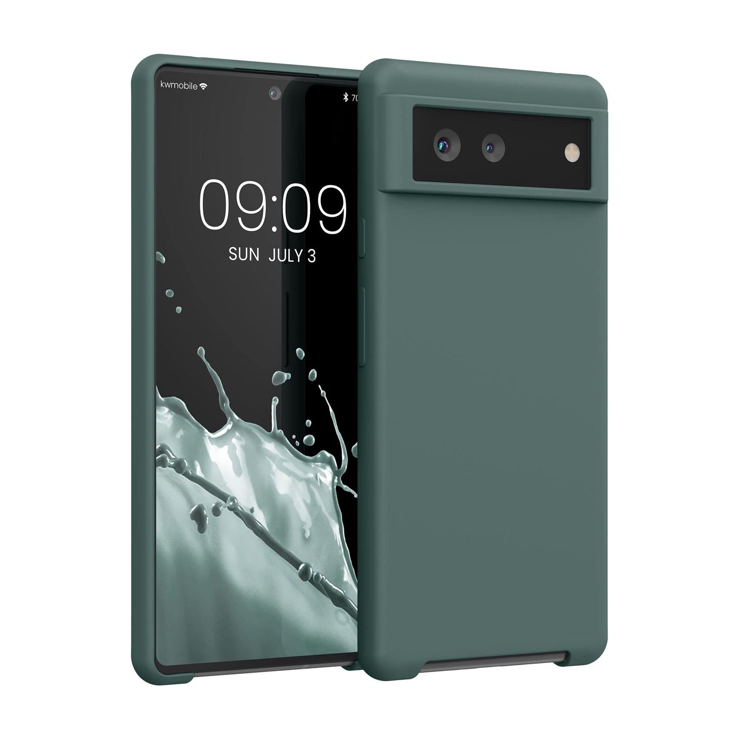 kwmobile Case Compatible with Google Pixel 6 Case - TPU Silicone Phone Cover with Soft Finish - Blue Green