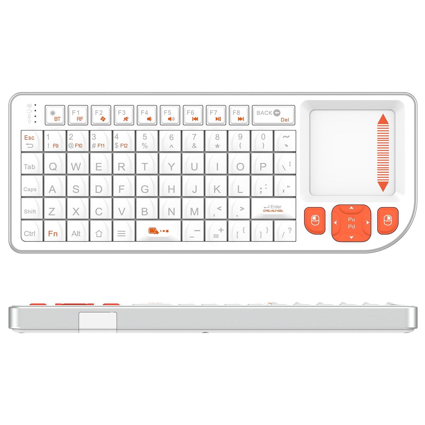 Miritz Mini Keyboard with Touchpad, Mini Bluetooth Keyboard- Portable, Rechargeable, and Compatible with iPad, Mac, Windows & An