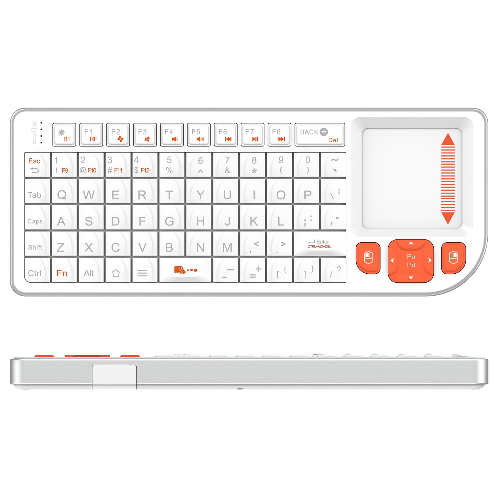 Miritz Mini Keyboard with Touchpad, Mini Bluetooth Keyboard- Portable, Rechargeable, and Compatible with iPad, Mac, Windows & An