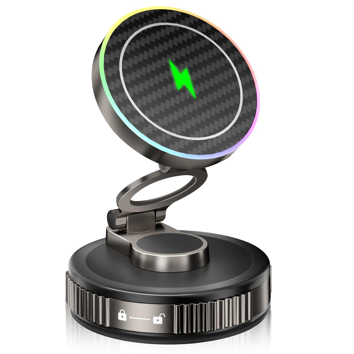 Vooii for Magsafe Car Mount Charger (15W Wireless Faster Charging) (130+LB Strongest Suction & 3000gf Magnetic) (360 Adjustable)
