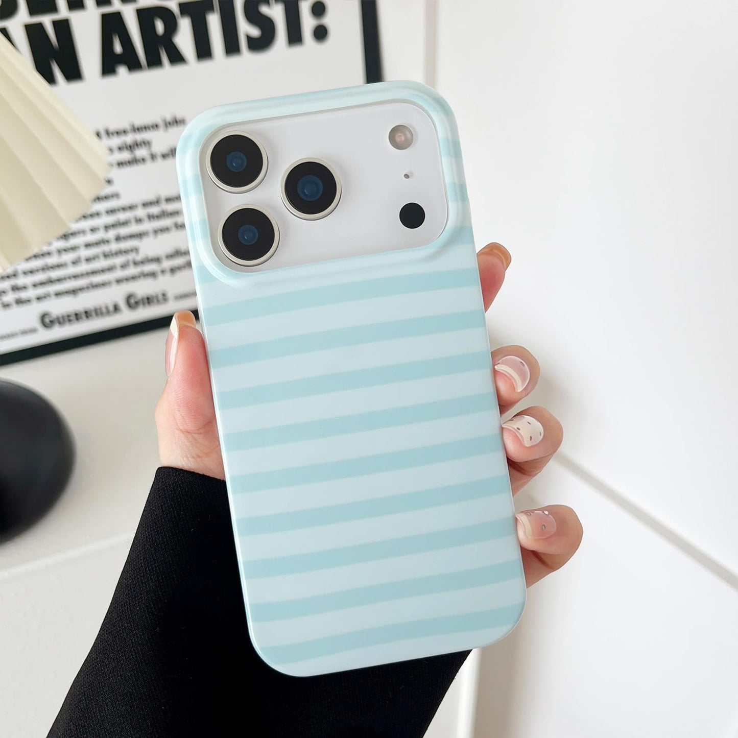 ZTOFERA for iPhone 17 Pro Case with Geometric Horizontal Stripes,Cute Fashion Simple Line Pattern for Women Men,Soft TPU Slim Gl