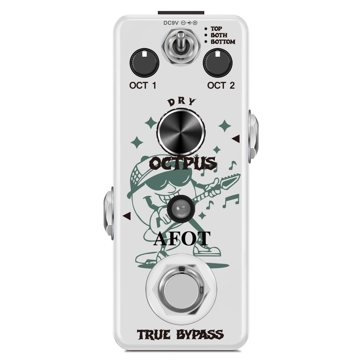 Polyphonic Octave Guitar Pedal, Digital Octave Mini Pedal,3 Modes Octave Shifter with Top/Both/Bottom Selection, Compact & Pract