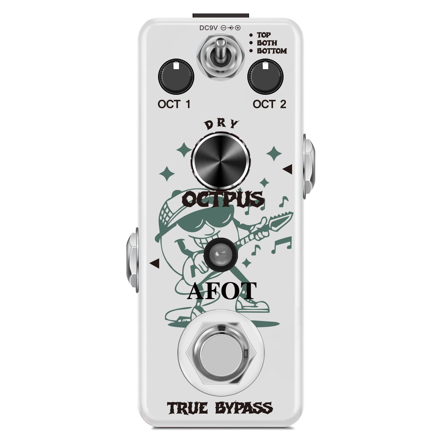 Polyphonic Octave Guitar Pedal, Digital Octave Mini Pedal,3 Modes Octave Shifter with Top/Both/Bottom Selection, Compact & Pract