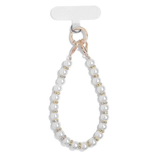 cioatu Cute Phone Wrist Strap Chic Beaded Cellphone Lanyard with Tether Tab Phone Charm Grip Strap for PhoneBag Purses Keys (Pea