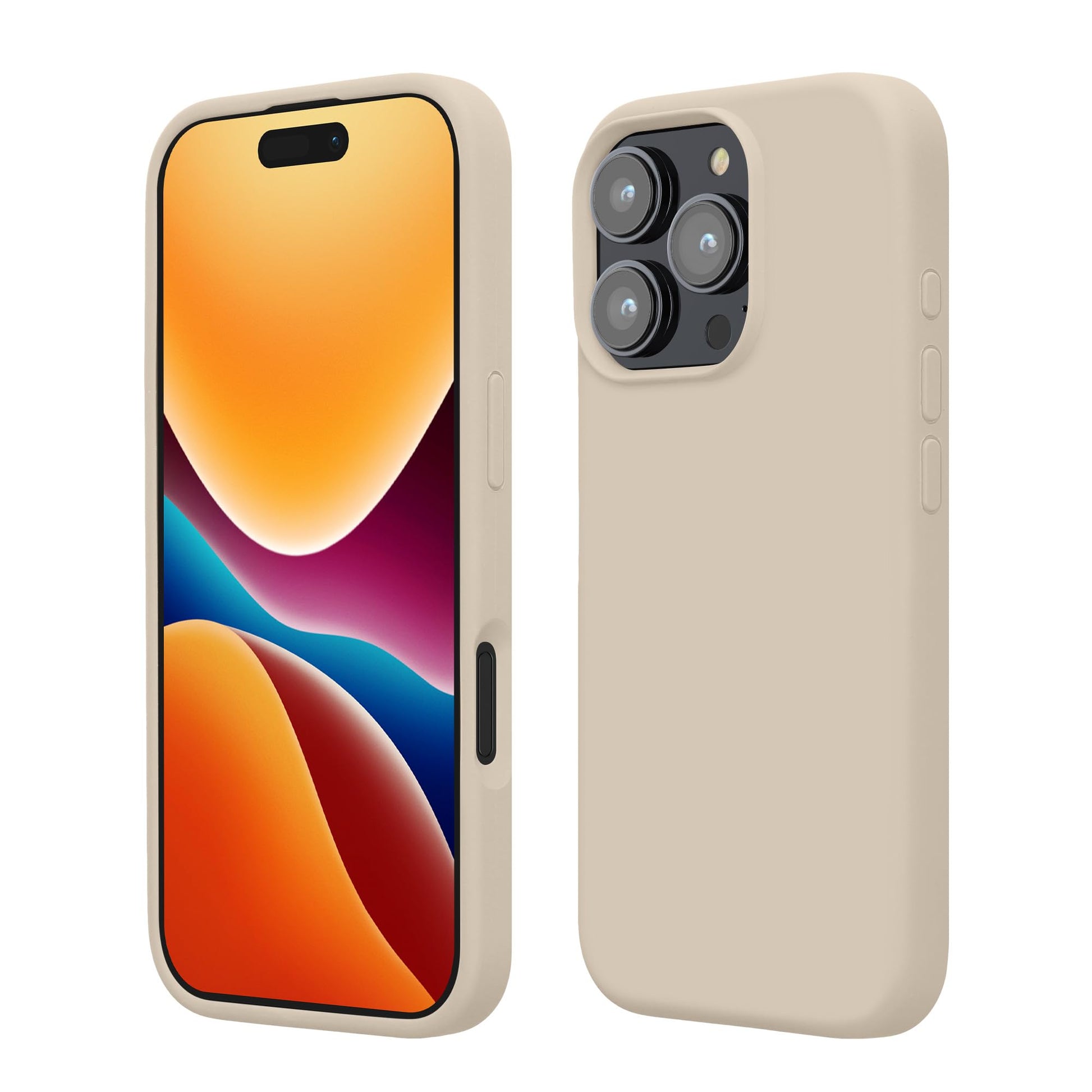 kwmobile Case Compatible with Apple iPhone 16 Pro Case - TPU Silicone Phone Cover with Soft Finish - Cream