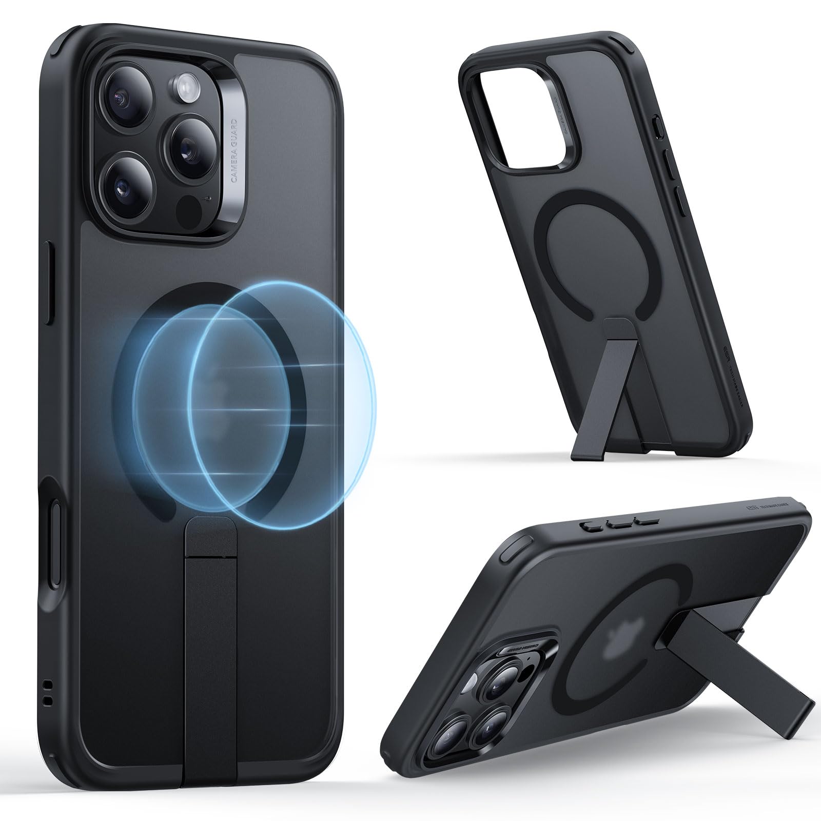 ESR for iPhone 16 Pro Max Case with Kickstand, Compatible with MagSafe, Frosted Black