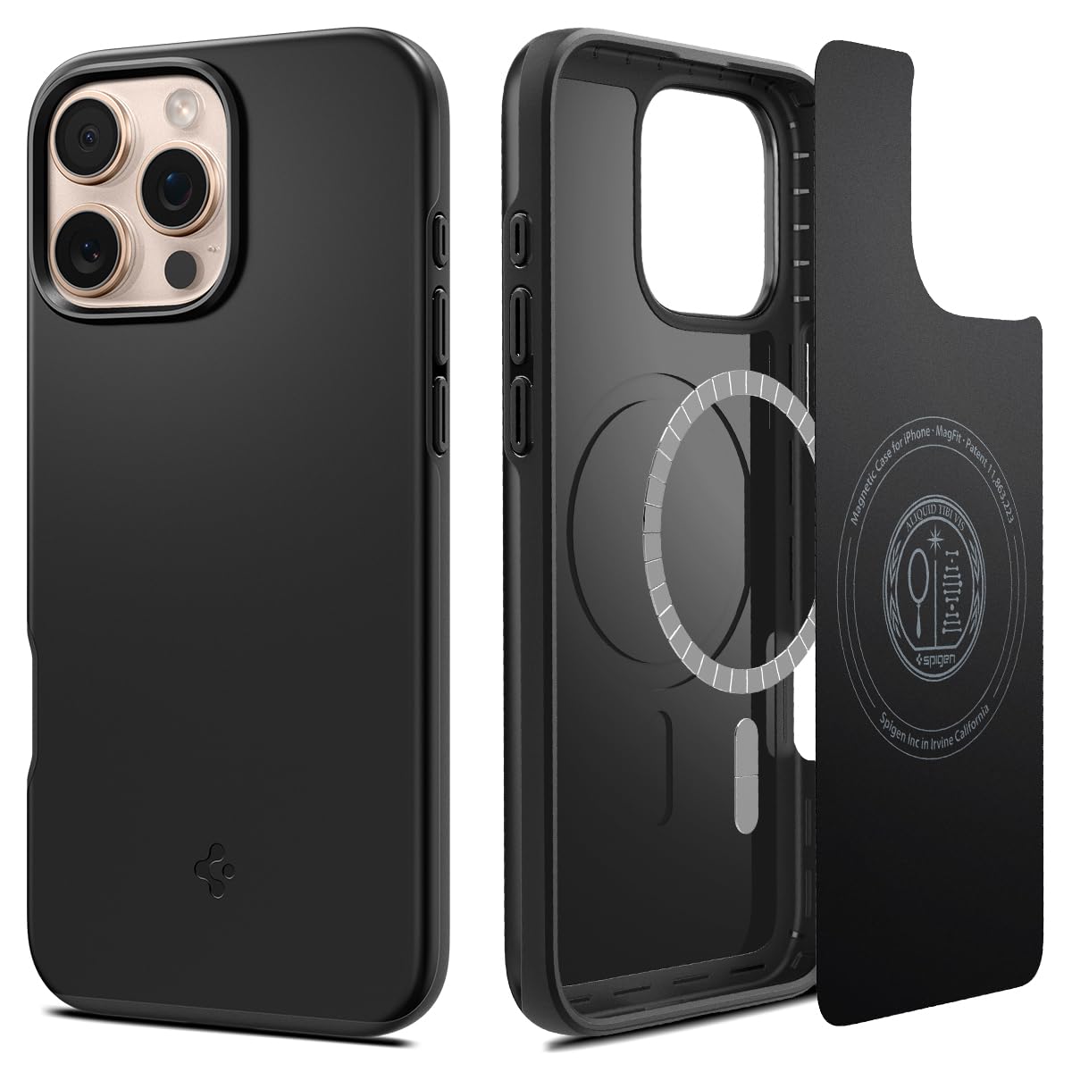 Spigen Thin Fit MagFit Designed for iPhone 16 Pro Max Case [Hard Shell] [Military-Grade Protection] Compatible with MagSafe - Bl