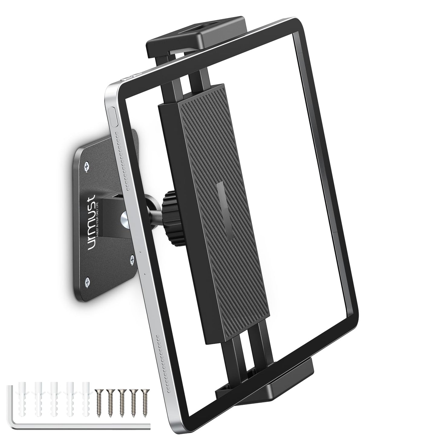 Urmust Universal Tablet Wall Mount Holder, 360 Adjustable, for 4.7-13 Devices, iPad, Galaxy Tab,Sturdy Aluminum Wall Phone Holde