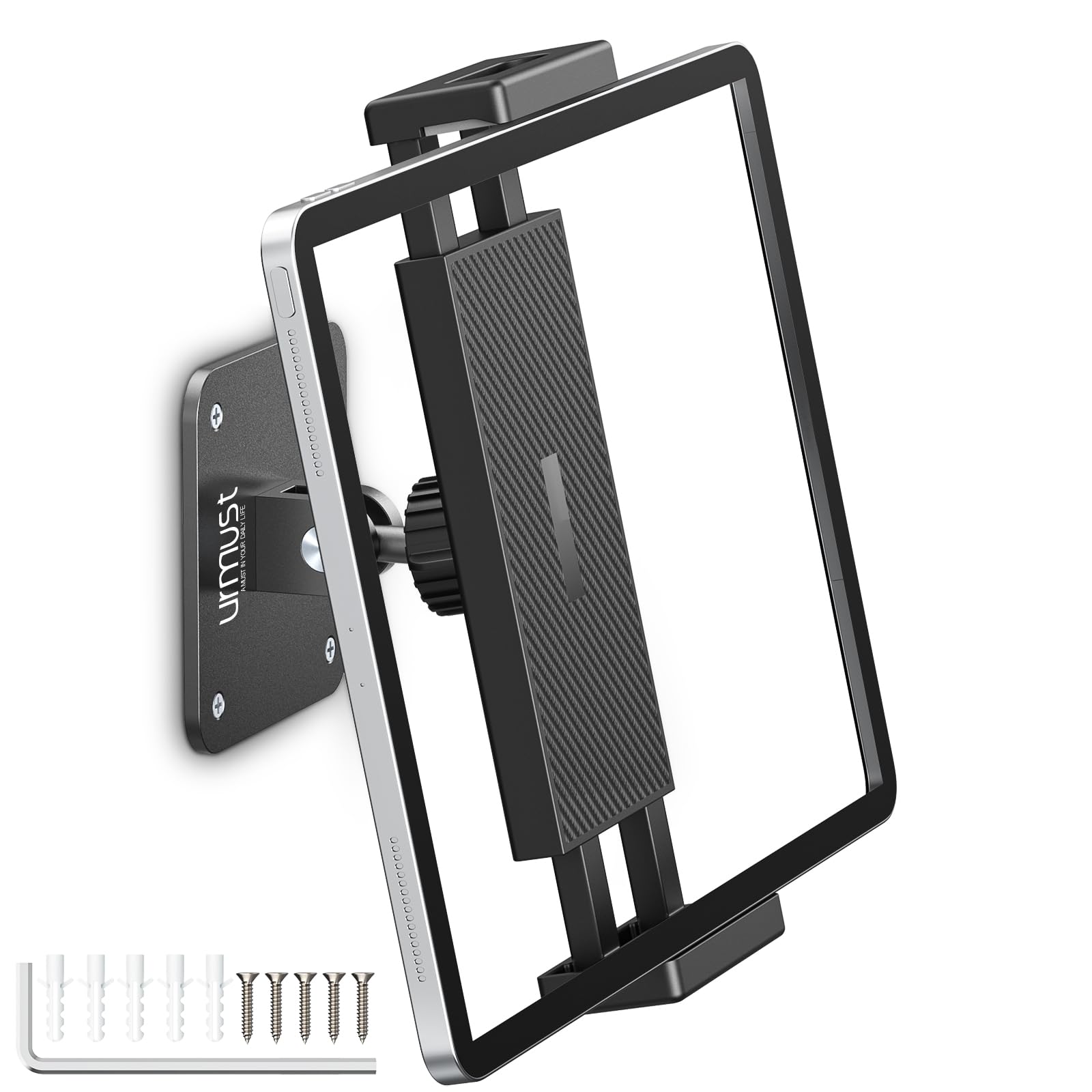 Urmust Universal Tablet Wall Mount Holder, 360 Adjustable, for 4.7-13 Devices, iPad, Galaxy Tab,Sturdy Aluminum Wall Phone Holde