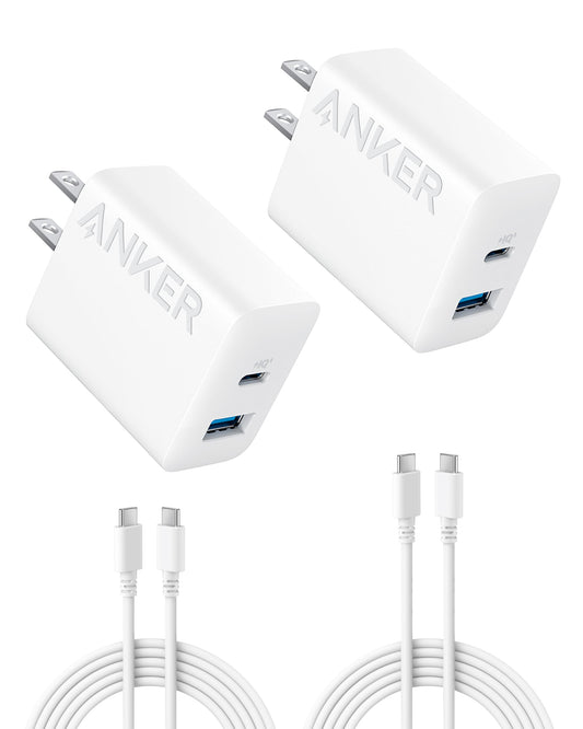 Anker iPhone 17/16 Charger, 2-Pack 20W Fast USB C Charger Block, for iPhone 17/16/16 Pro Max/15 Series/iPad Pro and More (2 Pack