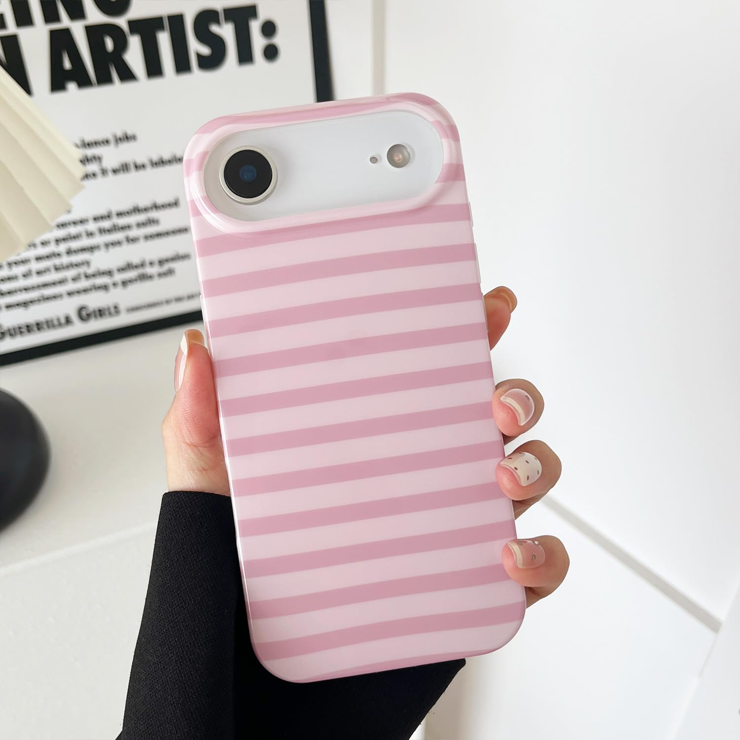ZTOFERA for iPhone 17 Air Case with Geometric Horizontal Stripes,Cute Fashion Simple Line Pattern for Women Men,Soft TPU Slim Gl