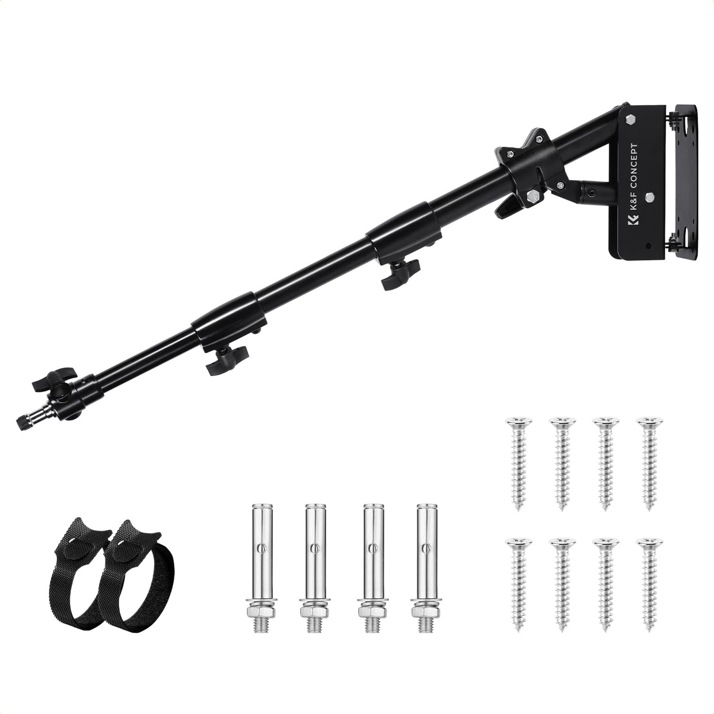 K&F CONCEPT Wall Mount Boom Arm 39.4- Rotating Triangle Stand for Ring Light, Softbox, Reflector - Support 180Flexible Rotation,