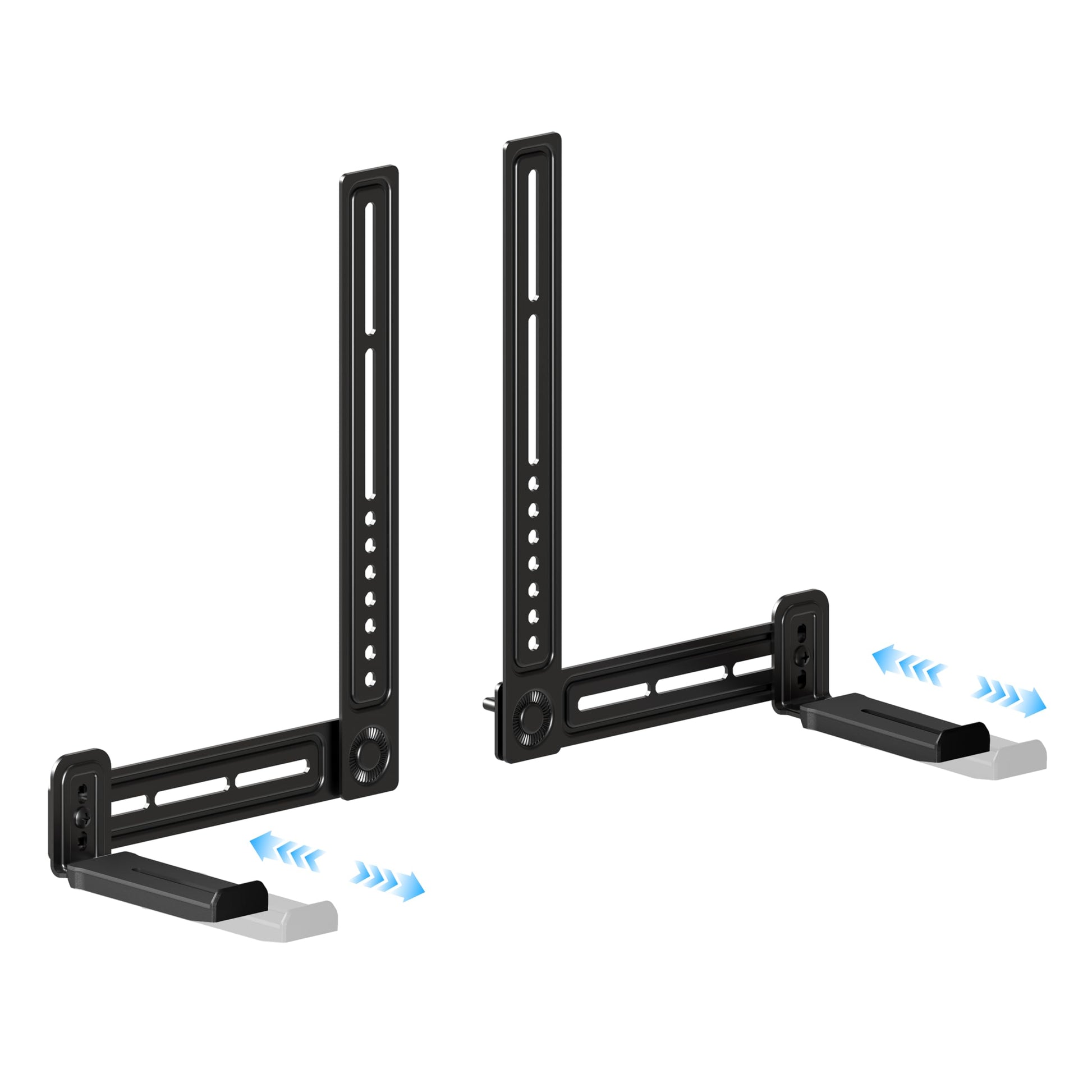 C YECEN Sound Bar Mounts Unter TV or Above TV, Height & Depth Adjustable Soundbar Mount,with Detachable Extension Arms and L-Bra