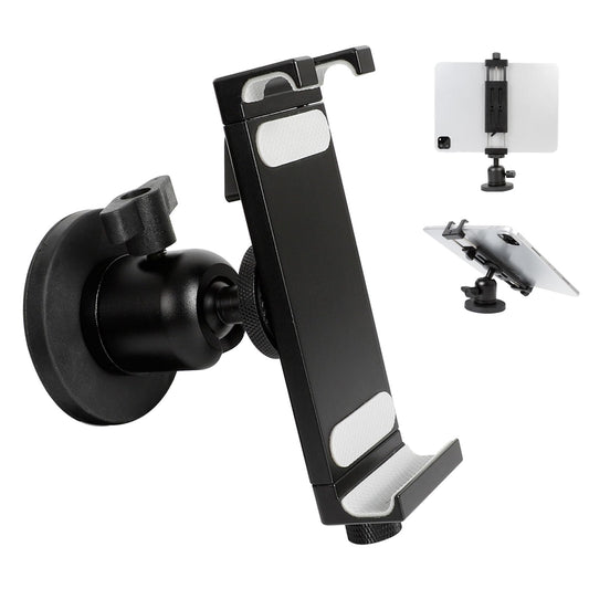 Aluminum Magnetic Tablet Holder Mount for iPad Stand, Fits Metal Surfaces | Universal Stand for Fridge, Vehicle, Cabinet, Whiteb
