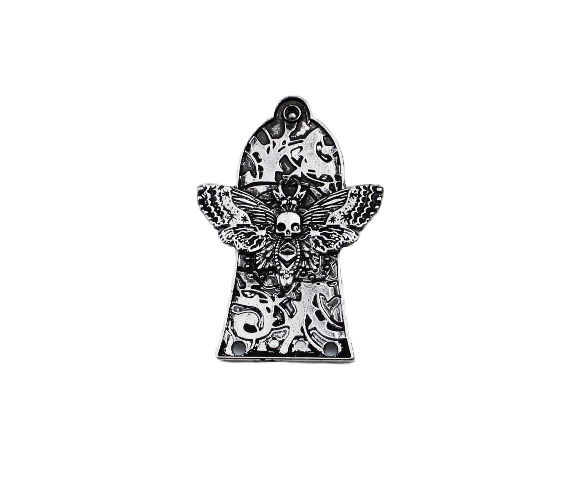 Guyker 1 Pcs Guitar Head Cover 3 Holes, Zinc alloy Guitar Truss Rod Cover for GIB LP Style Guitar Accessories Parts, Butterfly S