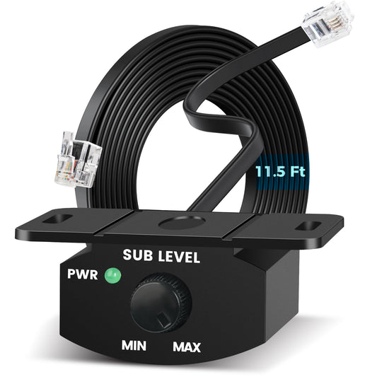 Universal Bass Knob Controller for Car Amplifier with 4 PIN Cable, Audio Bass Remote Knob for Subwoofer with Power Light. (5m/16