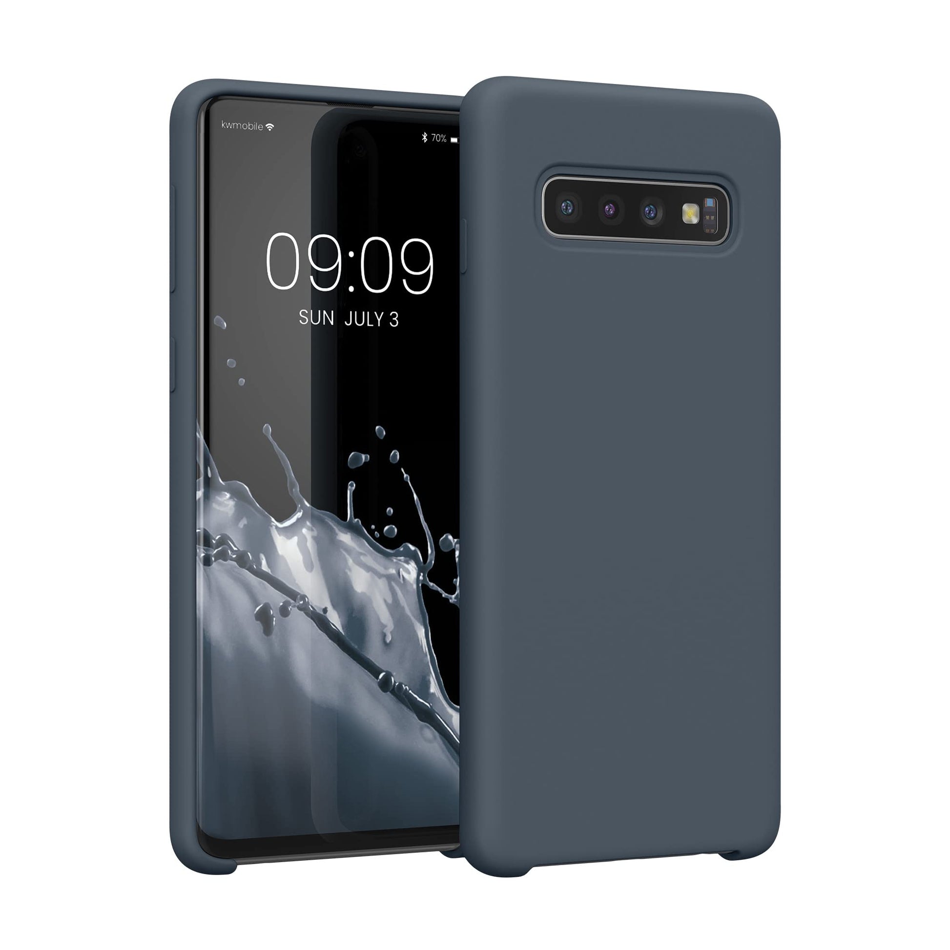 kwmobile Case Compatible with Samsung Galaxy S10 Case - TPU Silicone Phone Cover with Soft Finish - Dark Slate