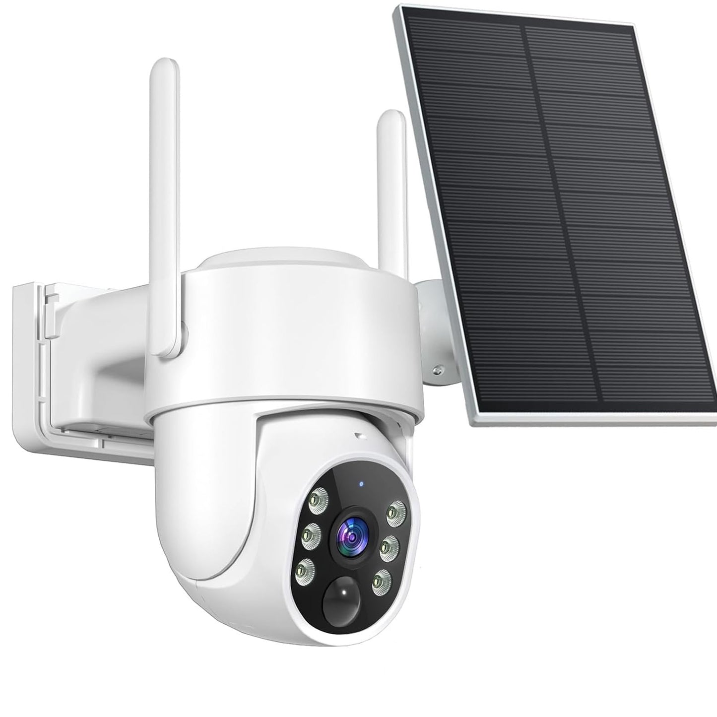 Gianteye 4MP Solar Security Cameras Wireless Outdoor, WiFi Security Camera Outside with Color Night Vision, Solar & Battery Powe