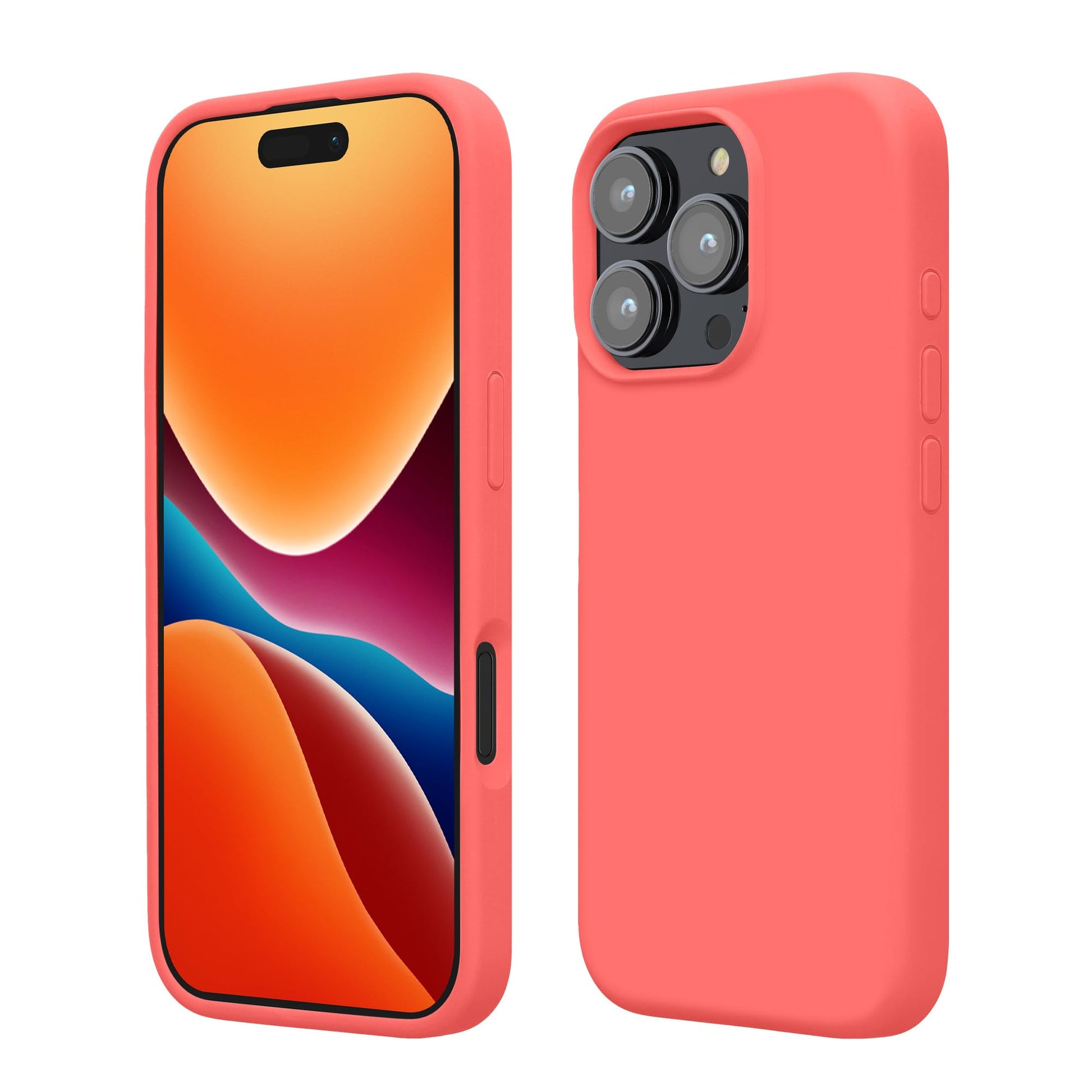 kwmobile Case Compatible with Apple iPhone 16 Pro Case - TPU Silicone Phone Cover with Soft Finish - Neon Coral