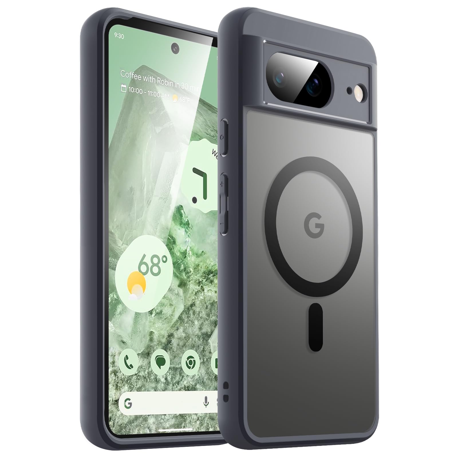 JETech Magnetic Case for Google Pixel 8 6.2-Inch 2023, Compatible with MagSafe, Translucent Matte Back Shockproof Phone Cover (H