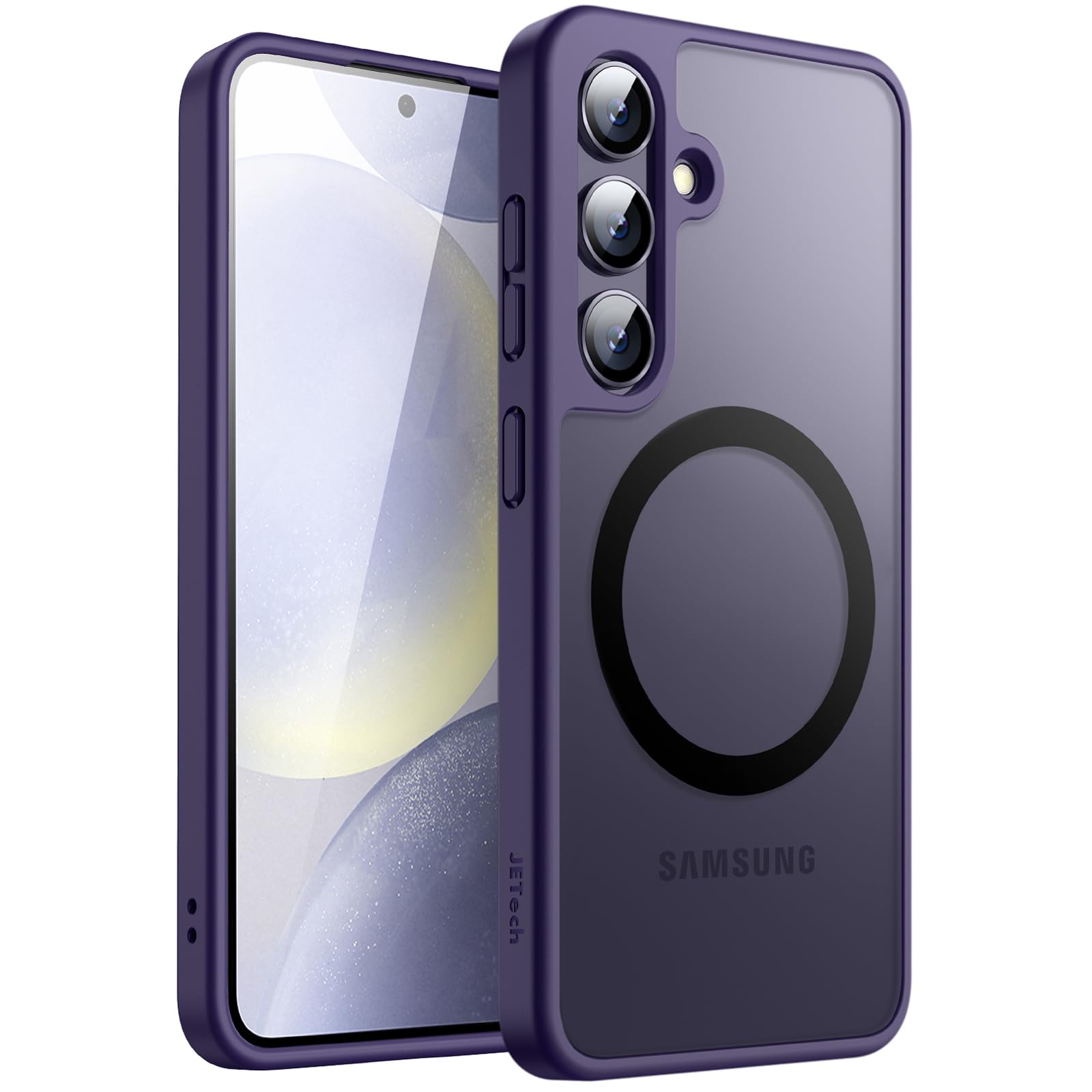JETech Magnetic Case for Samsung Galaxy S24 5G, Compatible with MagSafe, Translucent Matte Back Shockproof Phone Cover (Cobalt V