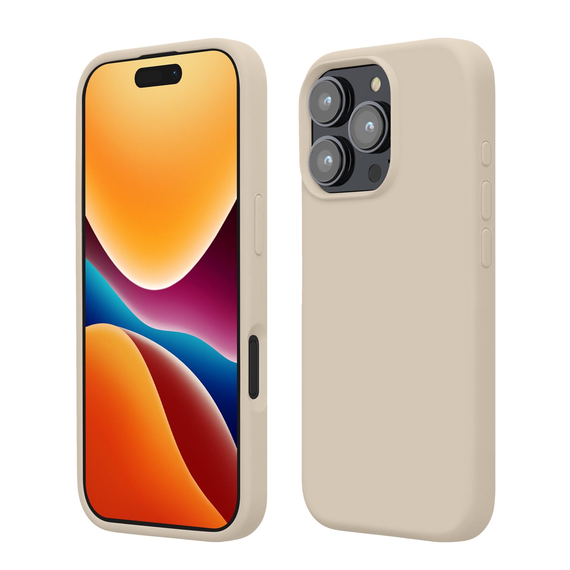 kwmobile Case Compatible with Apple iPhone 16 Pro Max Case - TPU Silicone Phone Cover with Soft Finish - Cream