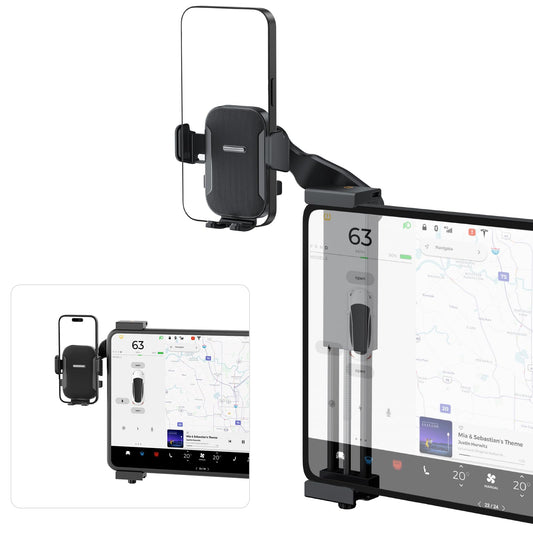 teefeet Adjustable Tesla Phone Mount Car Phone Holder for Model 3 and Model Y, No Glue Required,Center Console Display iPhone Ho