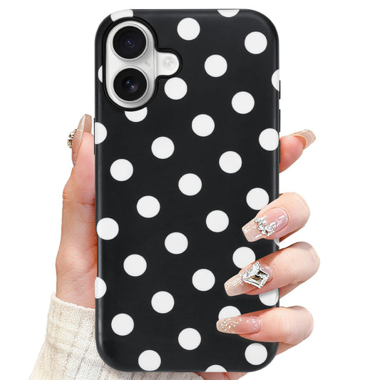 SOKAD Magnetic Polka Dots Phone Case for iPhone 17, Cute Pattern Compatible with Magsafe Matte Protective Case Cover with Screen