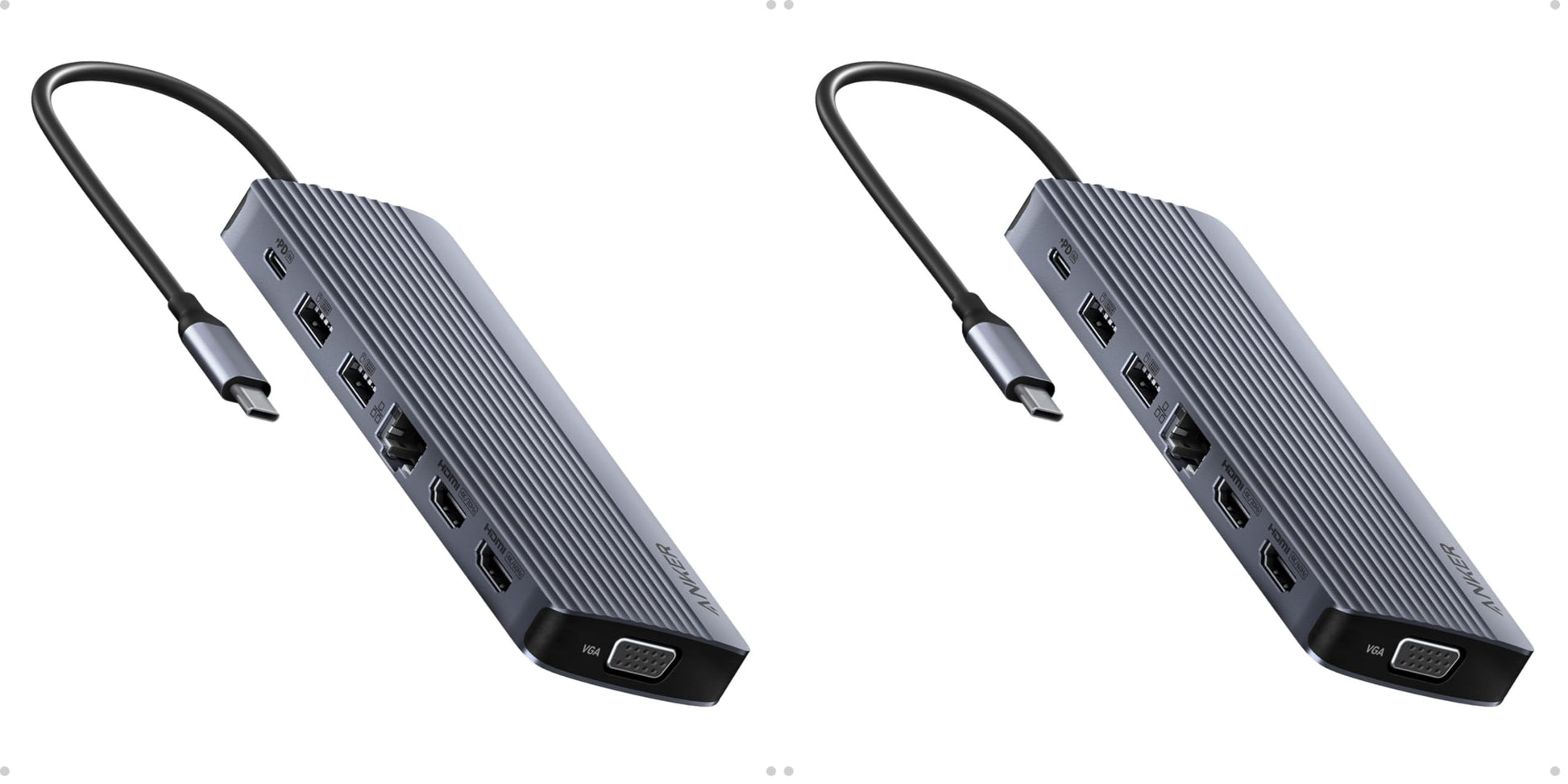 Anker Laptop Docking Station, 14 in 1 USB C Hub, Triple Display with 2 x 4K HDMI, 1080p VGA, 80W Power Delivery, 5Gbps USB-A/C D