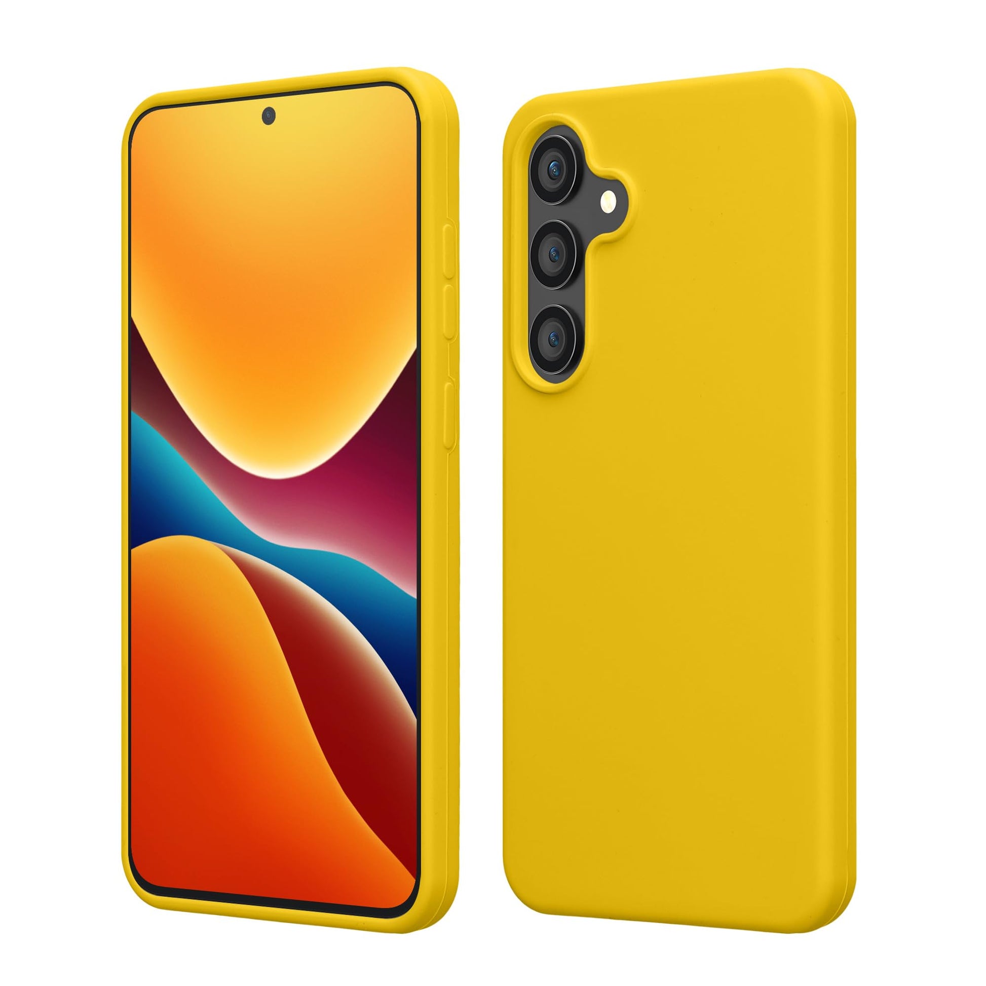 kwmobile Case Compatible with Samsung Galaxy S24 FE Case - TPU Silicone Phone Cover with Soft Finish - Radiant Yellow