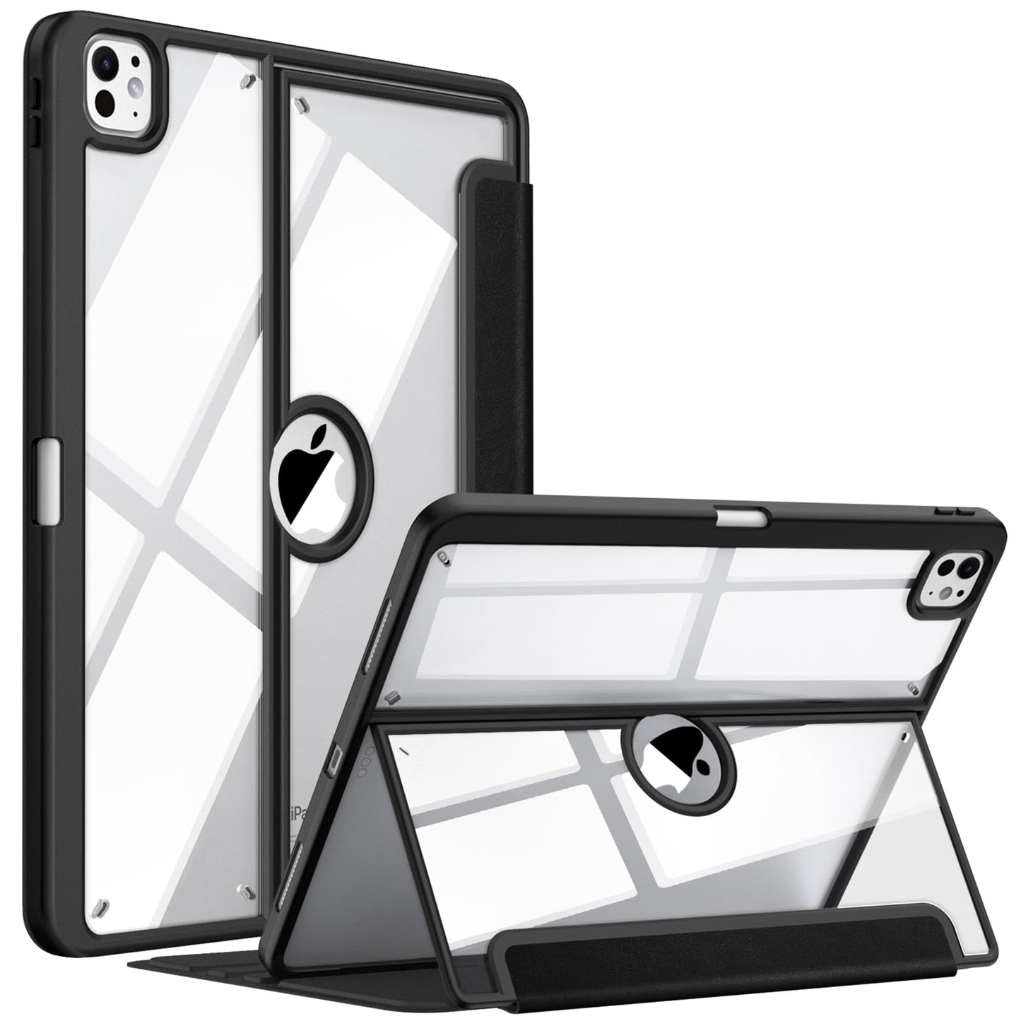 Fintie Clear Case for iPad Pro 13-inch (M5) 2025 / (M4) 2024 - Multiple Angles Viewing Shockproof Soft TPU Cover with Transparen