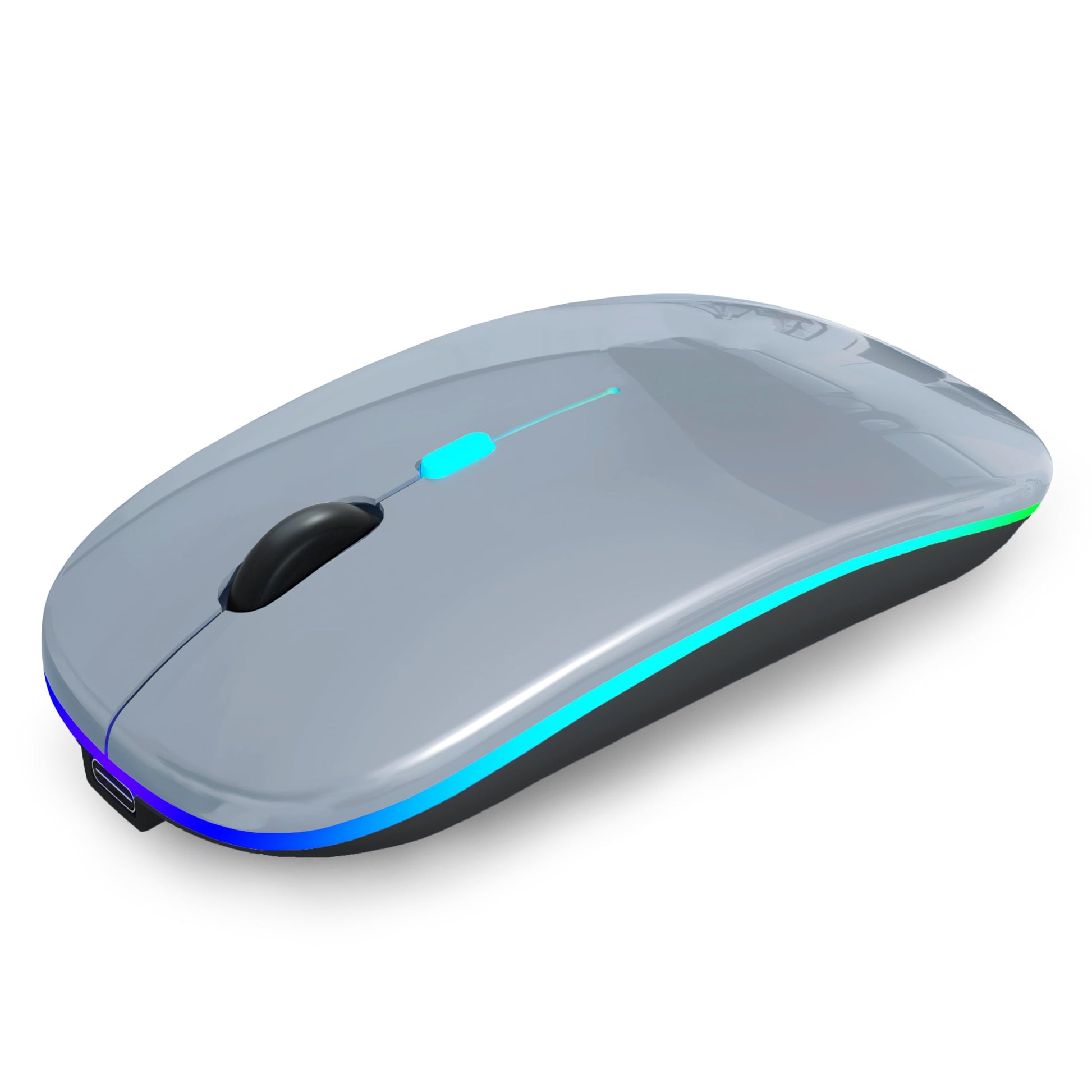 AIKOKOK Wireless Bluetooth Mouse Rechargeable Laptop Mice with LED Use Portable(BT5.2 and USB 2.4G) Dual Mode Connection Silent