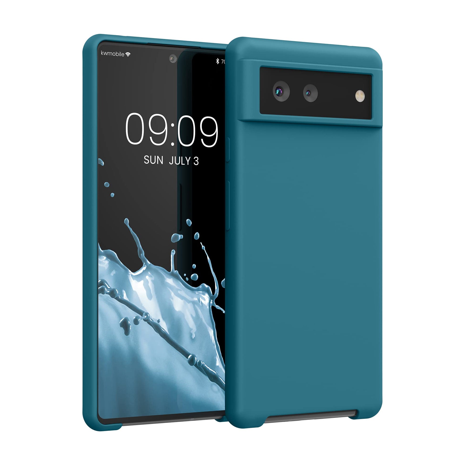 kwmobile Case Compatible with Google Pixel 6 Case - TPU Silicone Phone Cover with Soft Finish - Teal Matte