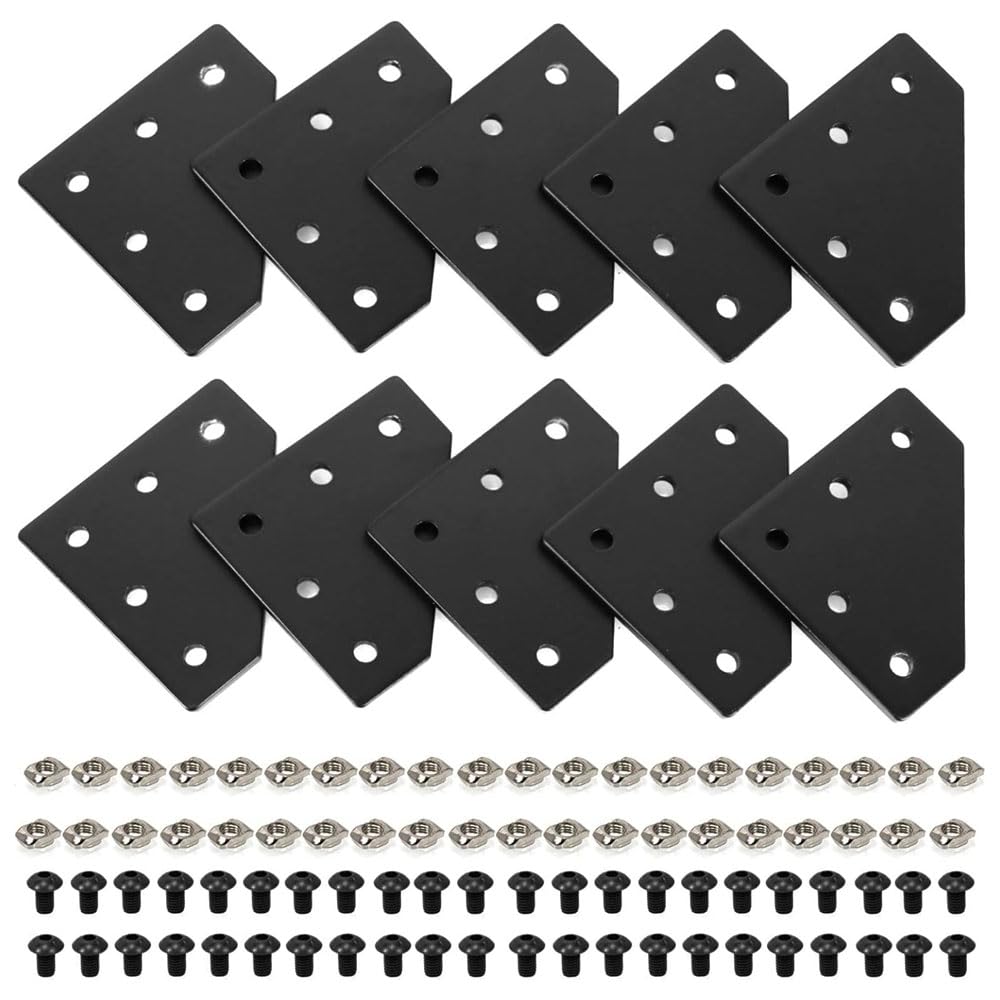 Seekliny 12pcs 2020 3-Way Corner Cube 2020 Extrusion Hardware T-Slot V-Slot Accessories with Screws and Nuts for 2020 Aluminum E