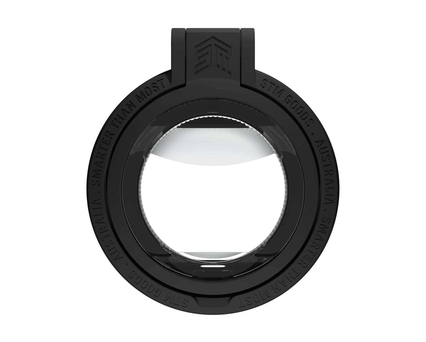 STM MagLoop - Designed for MagSafe iPhone - Magnetic 3-in-1 Accessory - Finger Loop Grip, Kickstand and Bottle Opener - Black (s
