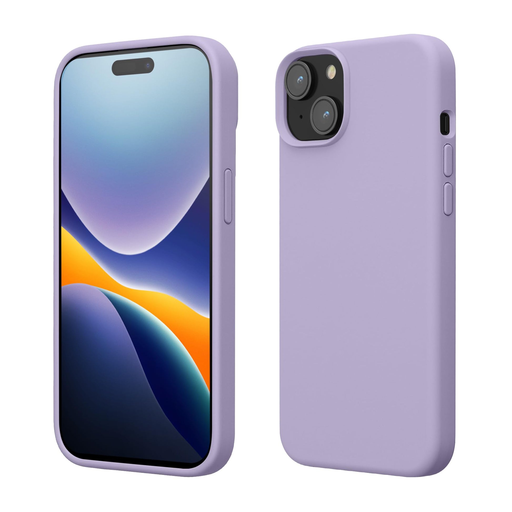 kwmobile Case Compatible with iPhone 15 Case - Slim Soft TPU Silicone Cover - Lavender