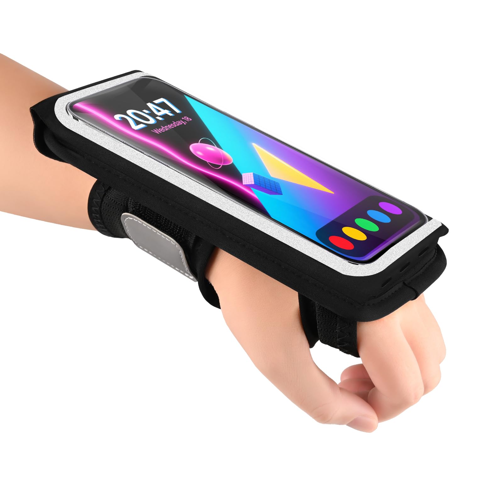 Kebrela Running Armband for Phone, Adjustable Reflective Sports Wristband & Forearm Band for iPhone 17/16/15/14/13 Pro Max Samsu