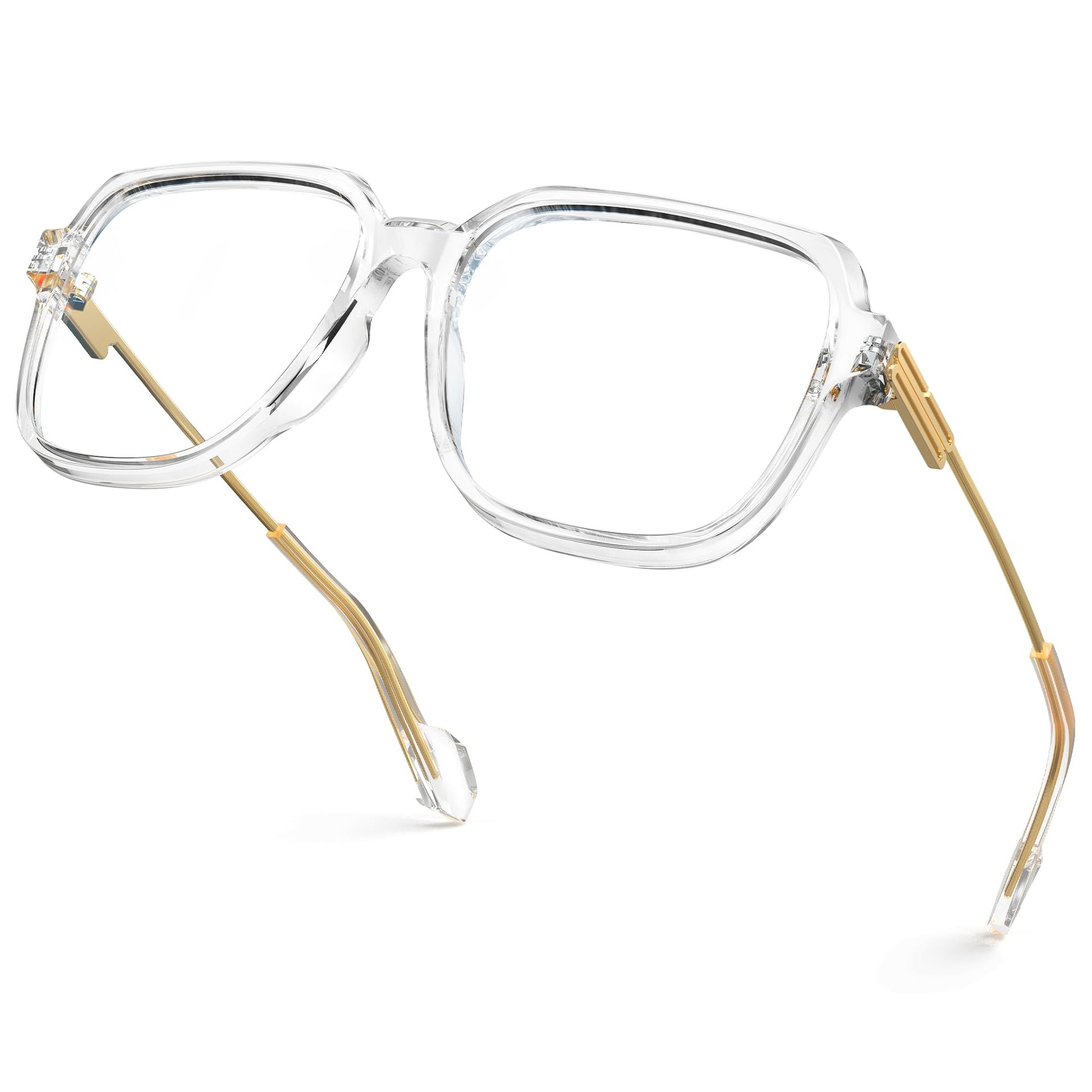 VISOONE Blue Light Glasses Crystal Clear Oversized Square TR90 Frame Ryan