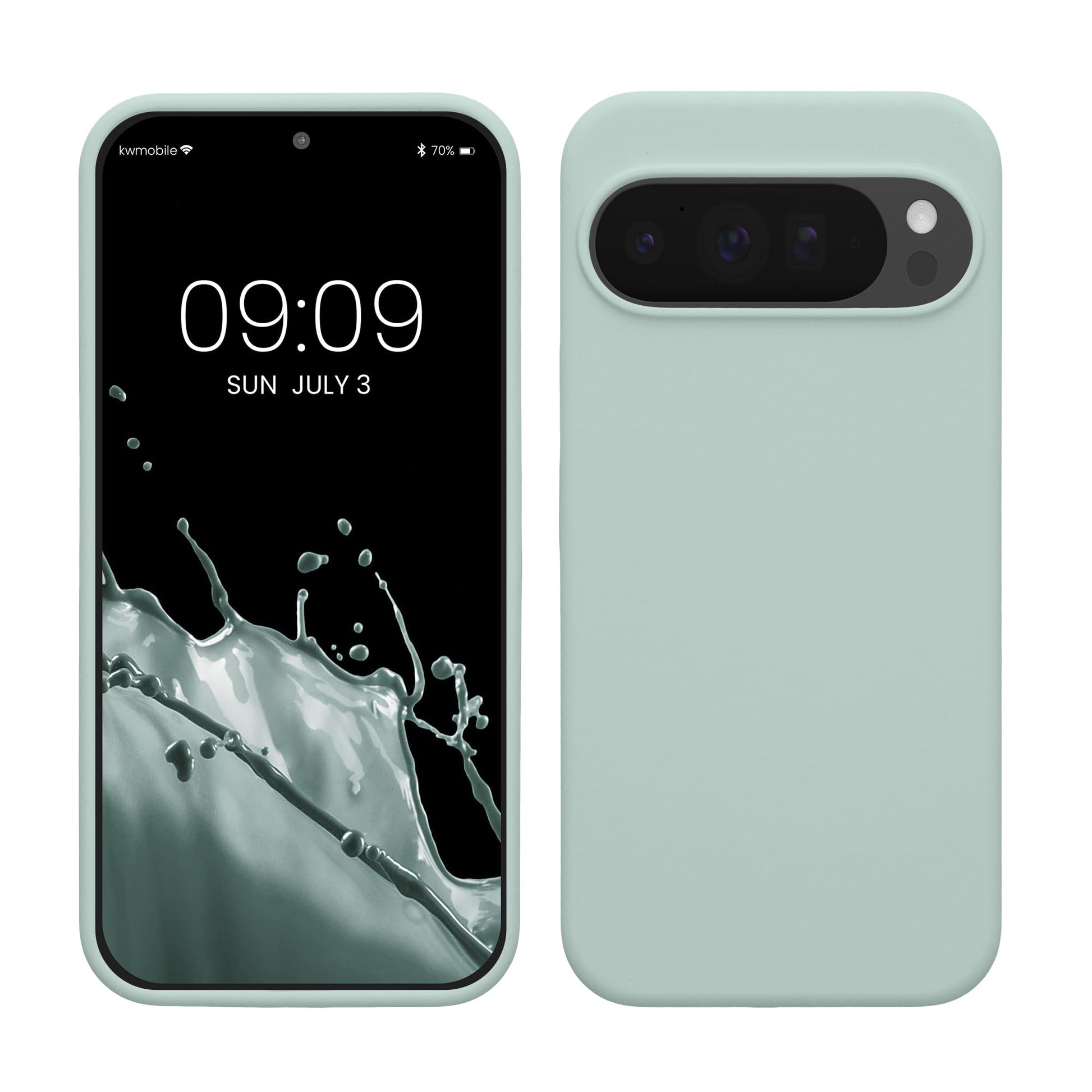 kwmobile Case Compatible with Google Pixel 10 Pro XL Case - TPU Silicone Phone Cover with Soft Finish - Cool Mint