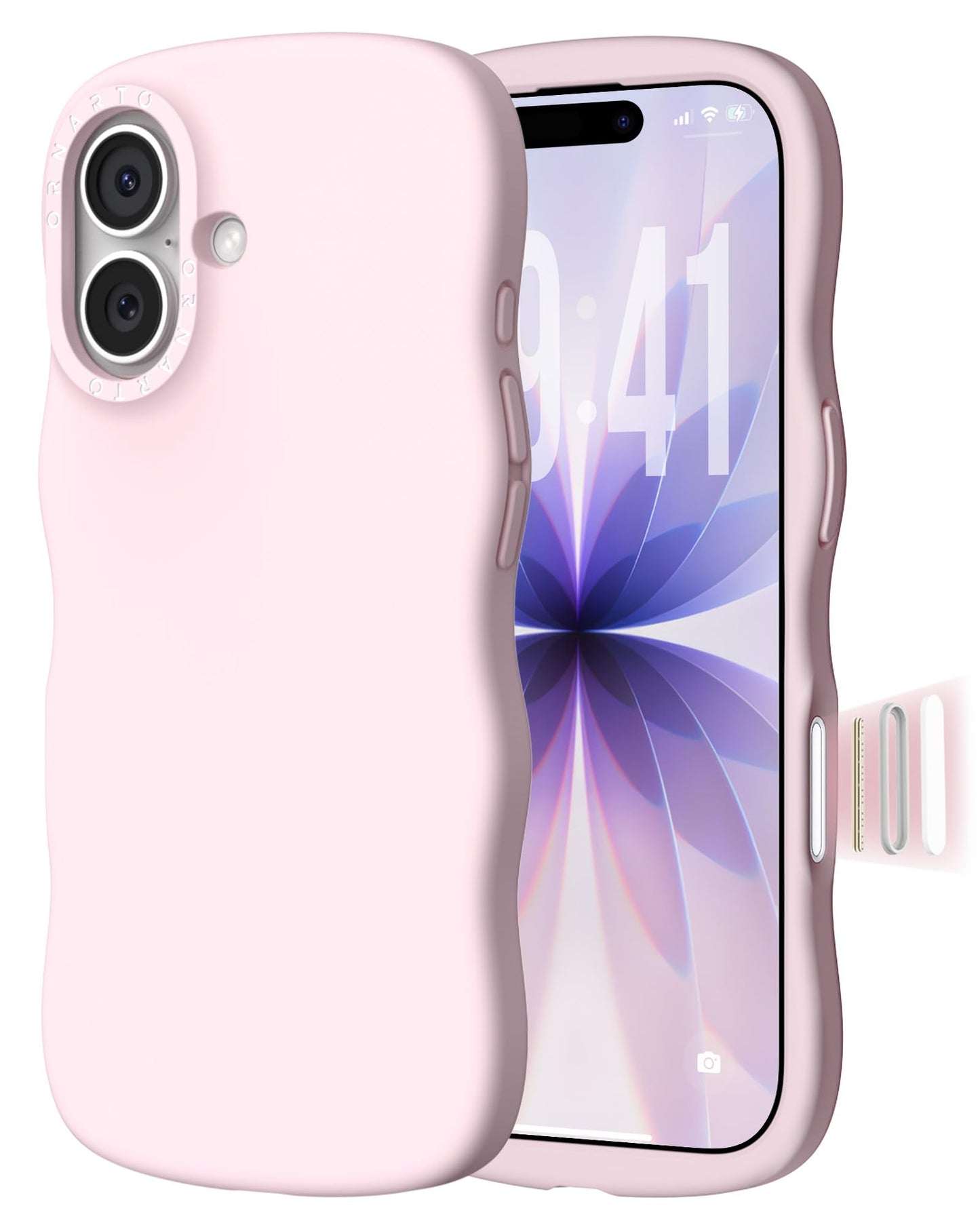 ORNARTO for iPhone 17 Wavy Case, Cute Curly Wave Edge Design, [Camera Control Button - Compatible with MagSafe], Stylish Shockpr