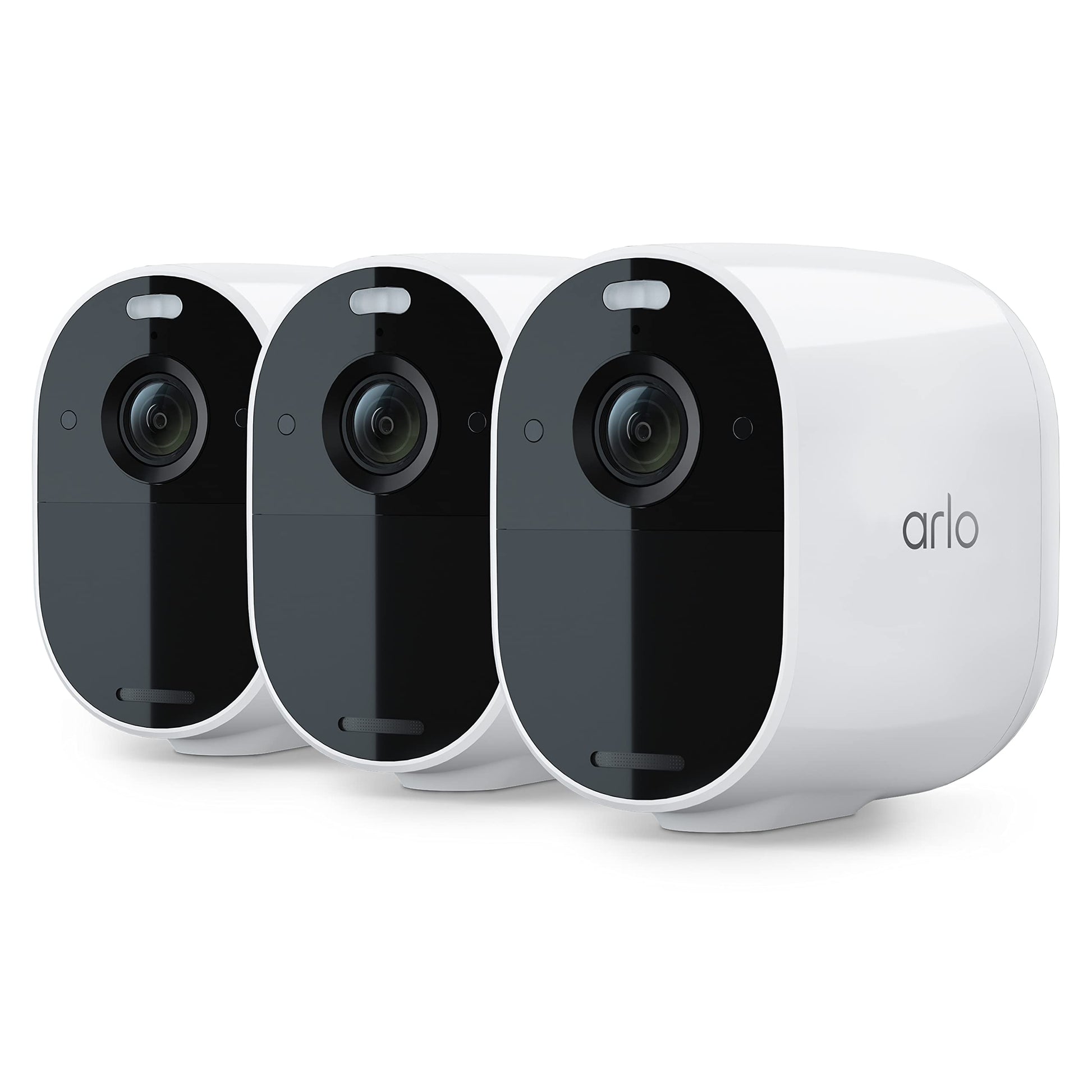 Arlo Essential Spotlight Camera 3 Pack - 1080p, Color Night Vision, 2 Way Audio, Wireless, White, Model VMC2330